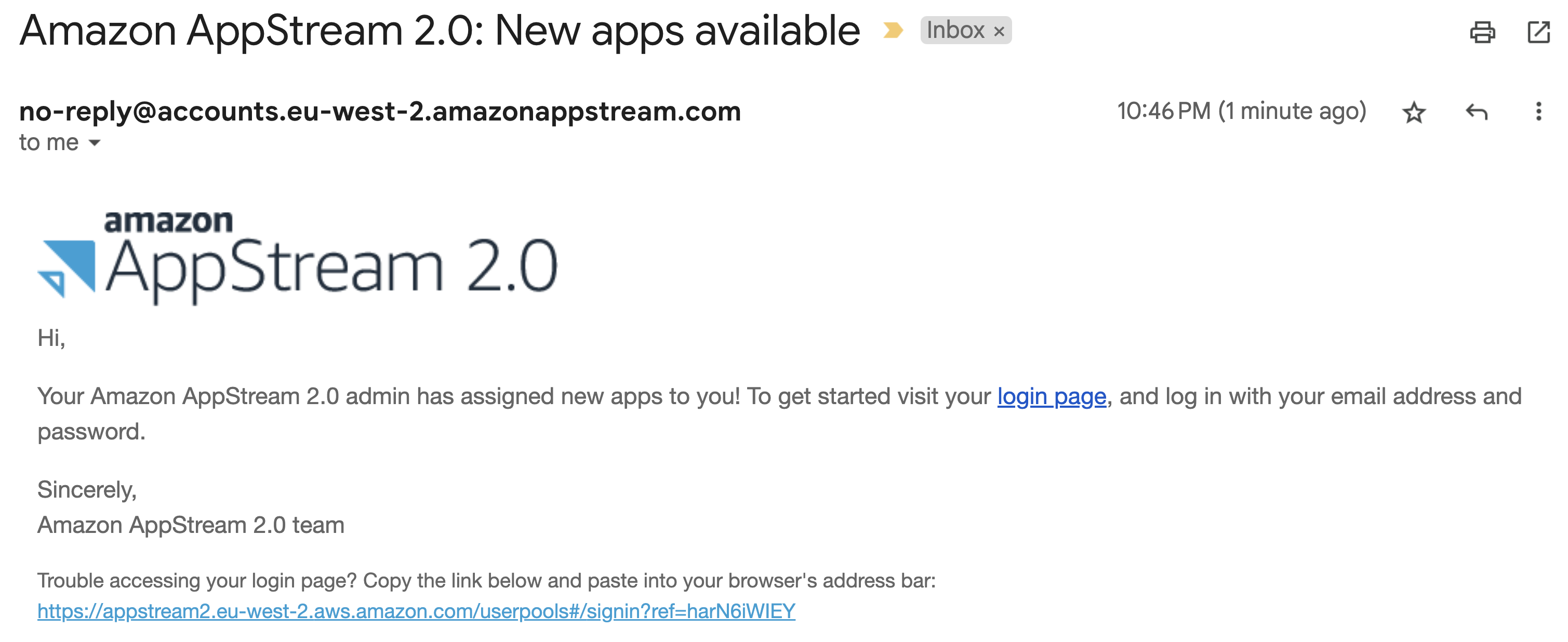 Appstream Email