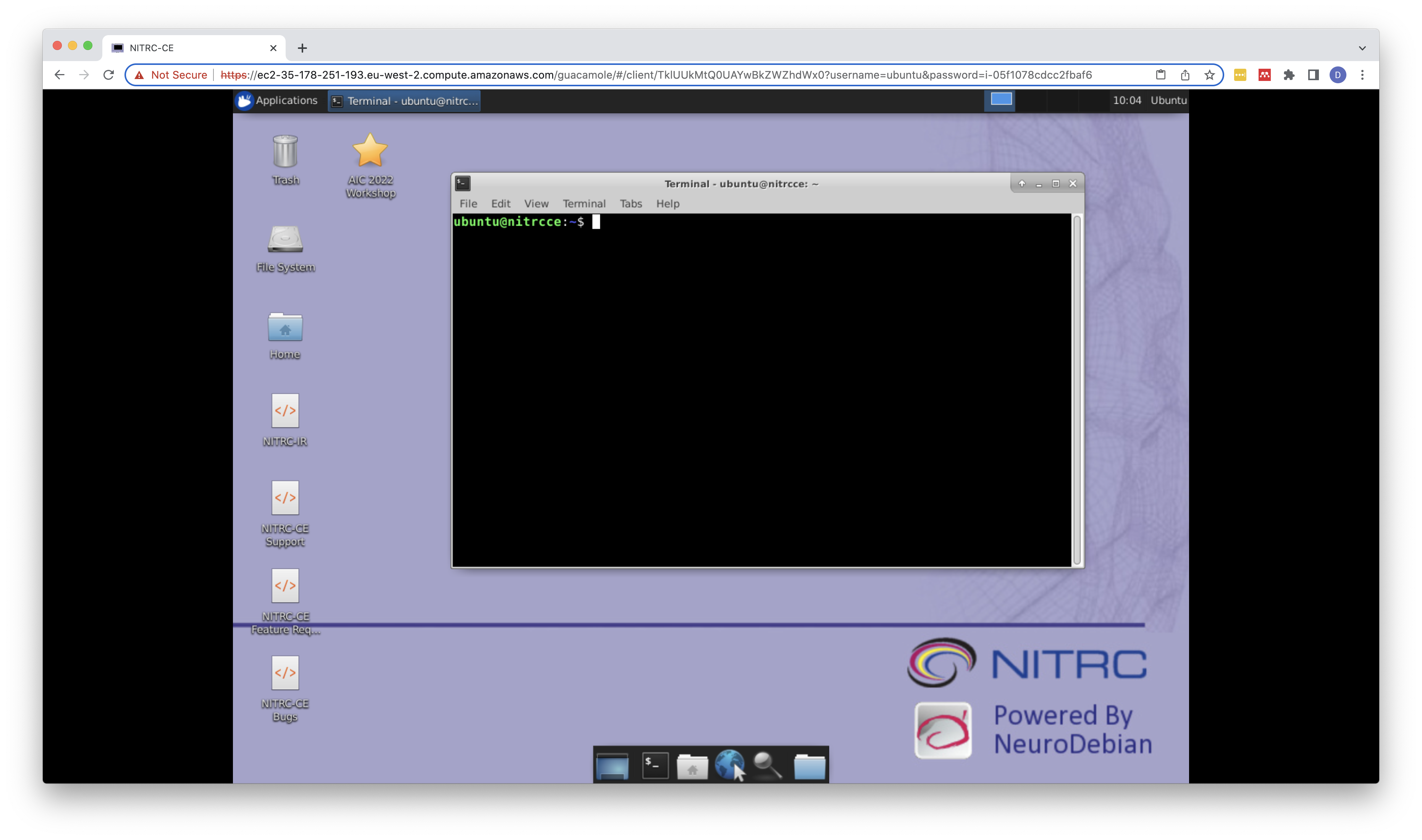 Open terminal