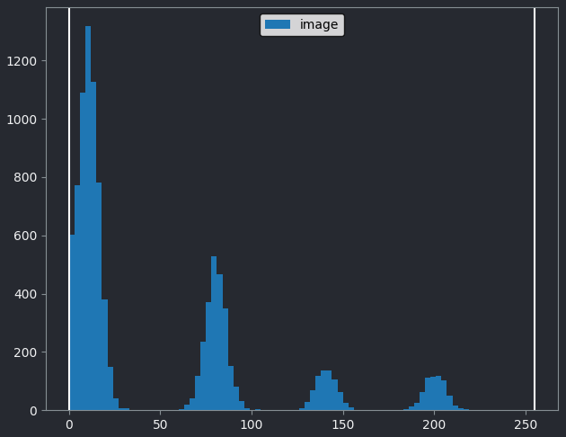 Histogram of the  shape image