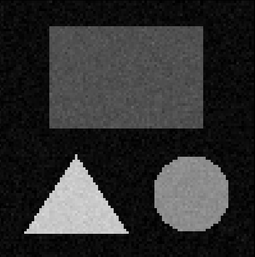 Test image containing a  rectangle, circle and triangle